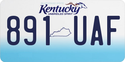KY license plate 891UAF