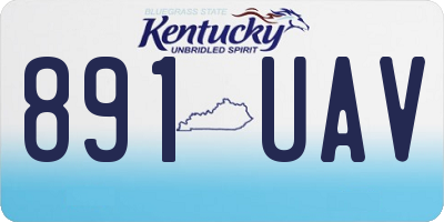 KY license plate 891UAV