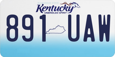 KY license plate 891UAW