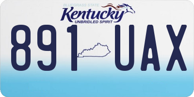 KY license plate 891UAX