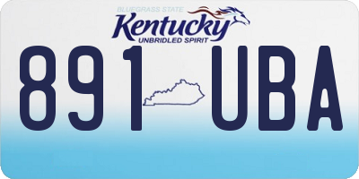 KY license plate 891UBA