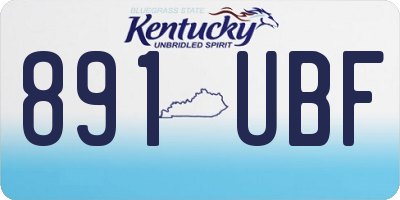 KY license plate 891UBF