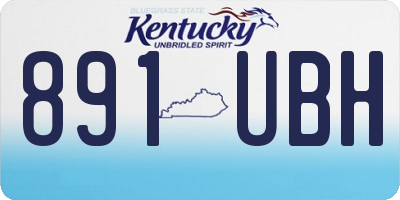 KY license plate 891UBH