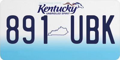 KY license plate 891UBK