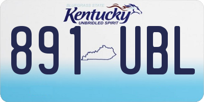 KY license plate 891UBL