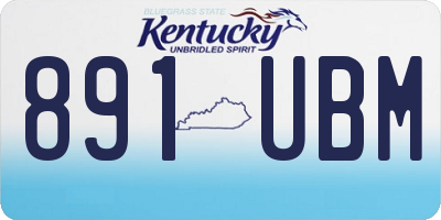 KY license plate 891UBM