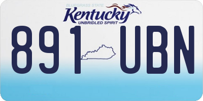 KY license plate 891UBN