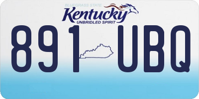 KY license plate 891UBQ