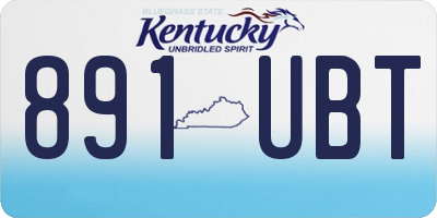 KY license plate 891UBT
