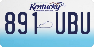 KY license plate 891UBU