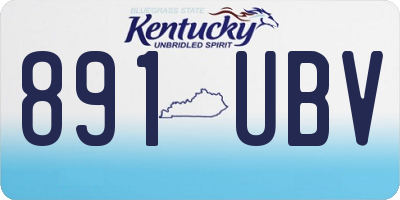 KY license plate 891UBV