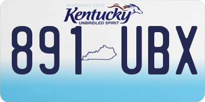 KY license plate 891UBX