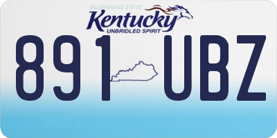 KY license plate 891UBZ
