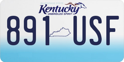 KY license plate 891USF