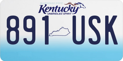 KY license plate 891USK