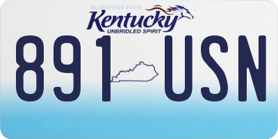 KY license plate 891USN