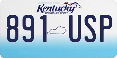 KY license plate 891USP