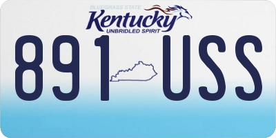 KY license plate 891USS