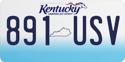 KY license plate 891USV