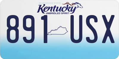 KY license plate 891USX