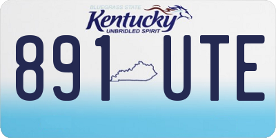 KY license plate 891UTE