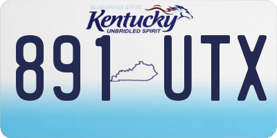 KY license plate 891UTX