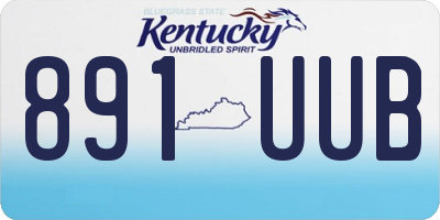 KY license plate 891UUB