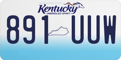 KY license plate 891UUW