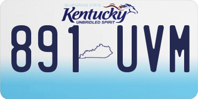 KY license plate 891UVM