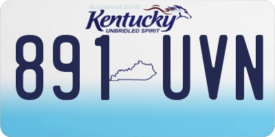 KY license plate 891UVN
