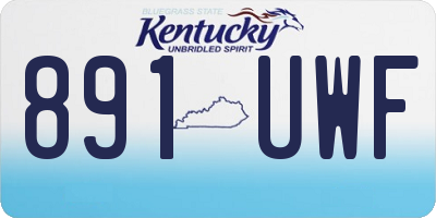 KY license plate 891UWF