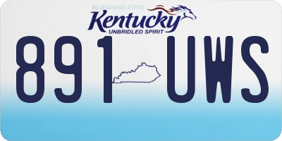 KY license plate 891UWS