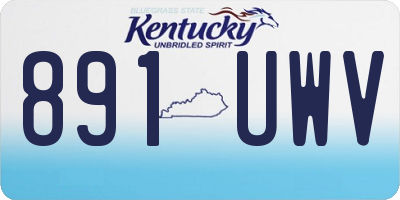 KY license plate 891UWV