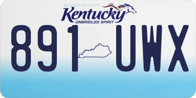 KY license plate 891UWX