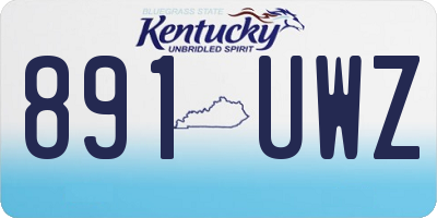 KY license plate 891UWZ