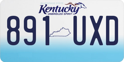 KY license plate 891UXD