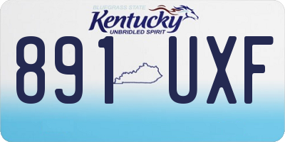 KY license plate 891UXF
