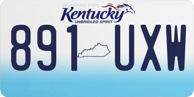 KY license plate 891UXW