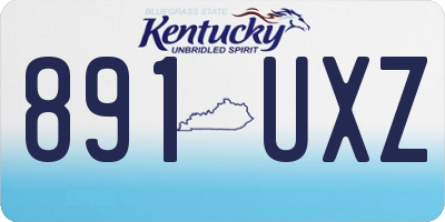 KY license plate 891UXZ