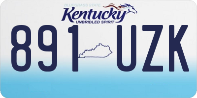 KY license plate 891UZK