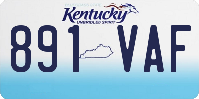 KY license plate 891VAF