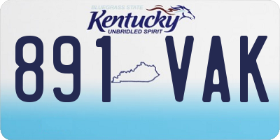 KY license plate 891VAK