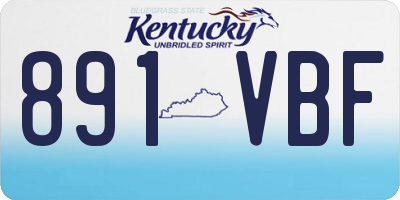 KY license plate 891VBF