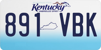 KY license plate 891VBK