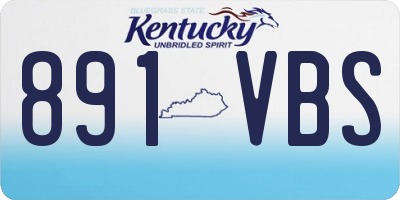 KY license plate 891VBS