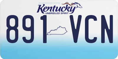 KY license plate 891VCN