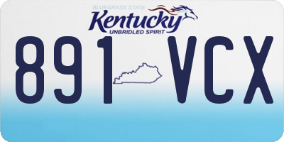 KY license plate 891VCX