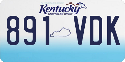 KY license plate 891VDK