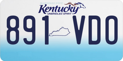 KY license plate 891VDO
