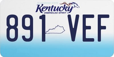 KY license plate 891VEF